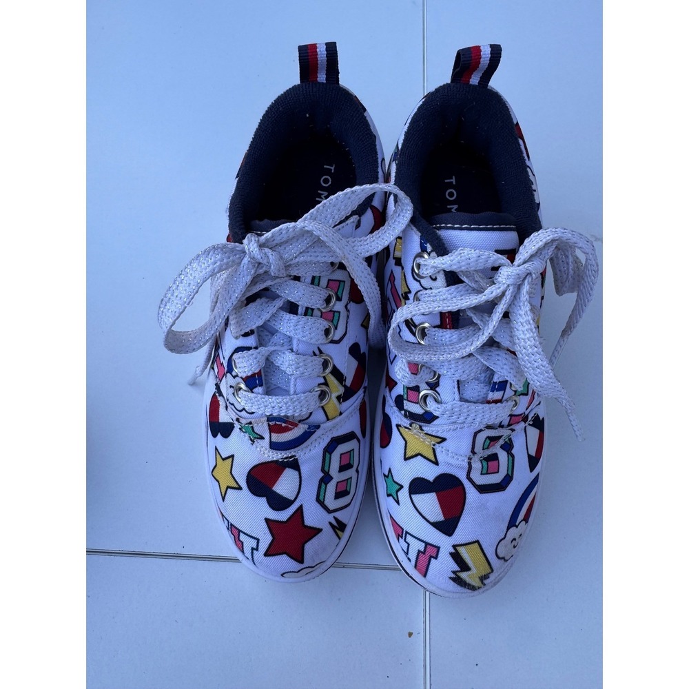 Tommy Hilfiger Heelys Kids‎ Size YTH 13 White Multi Print Roller Shoes